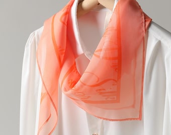 Bulk Custom Chiffon Scarf, Wedding Faovr Scarf, Custom Silk Scarf, Party Gift Scarf, Custom printed Photo/Logo/Design Unique Gift Scarf