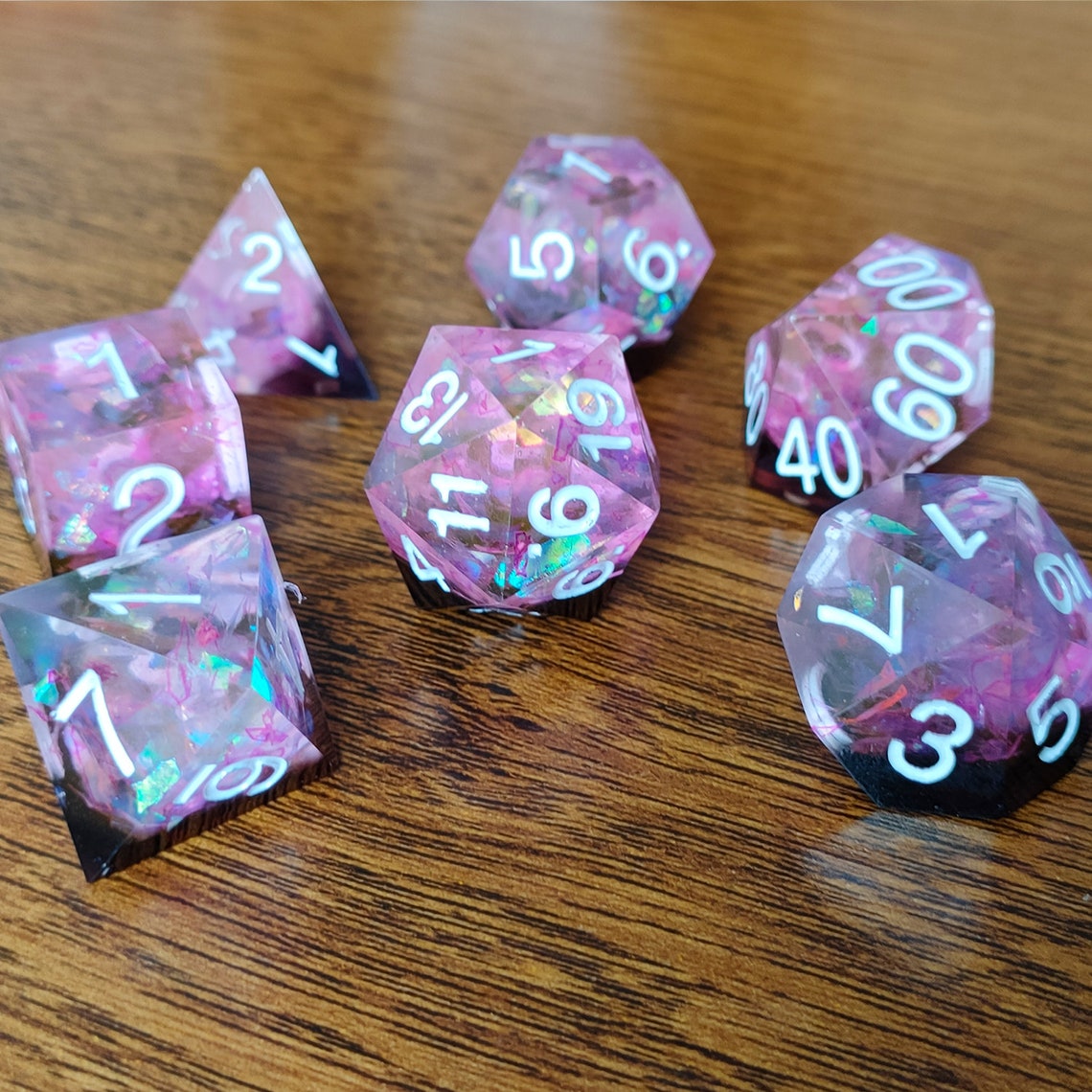 Resin dice / dnd dice set / rpg d20 / polyhedral dice set / Etsy