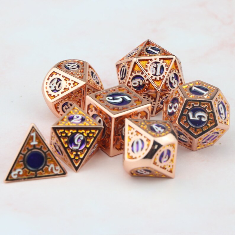 Dnd dice set / metal dices / polyhedral dice set / custom dice Etsy