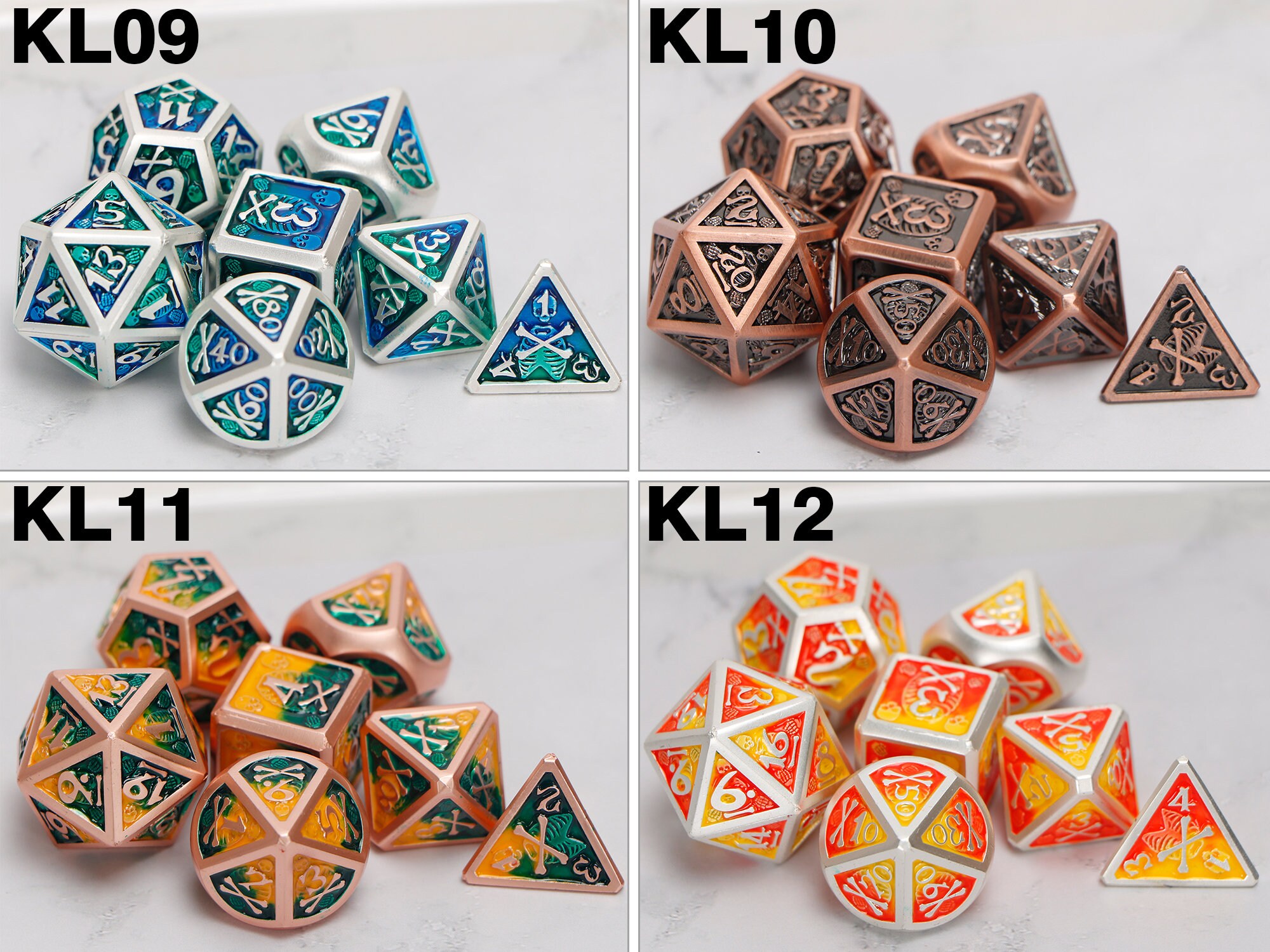 Metal dice / Skull head dnd dice set / rpg d20 / polyhedral Etsy