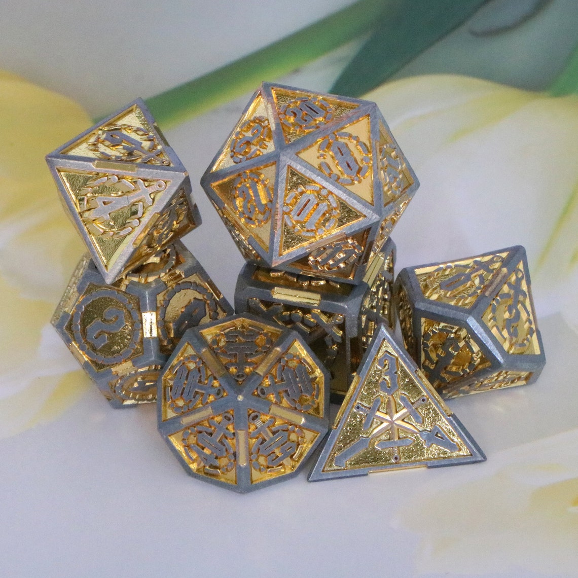 Sword metal dice / dnd dice set / rpg d20 / polyhedral dice Etsy