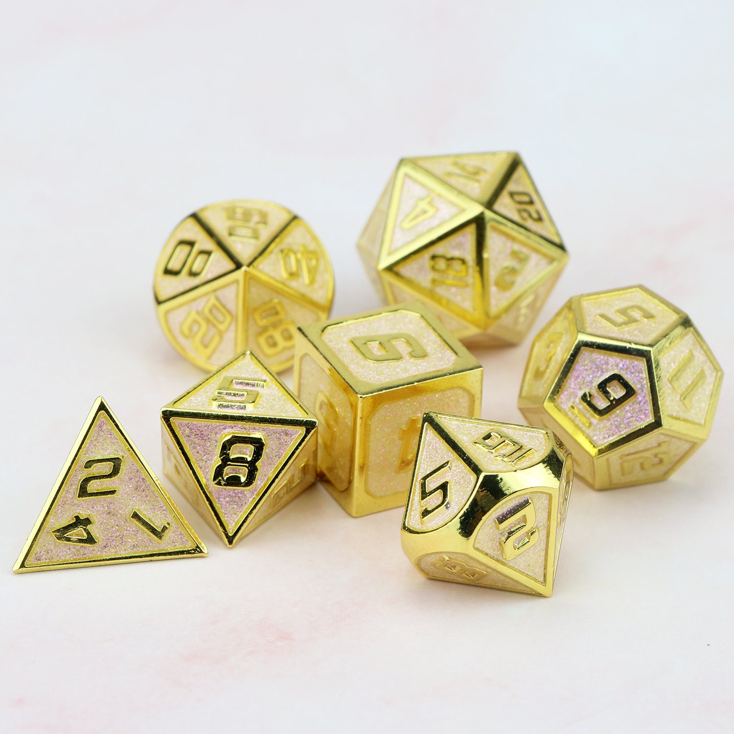 Metal dnd dice set / cool dice / polyhedral dice set / Etsy