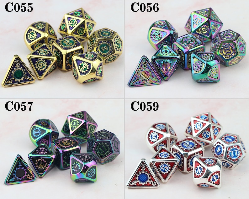 Metal dice / dnd dice / dnd dice set / gear dice / dungeons Etsy