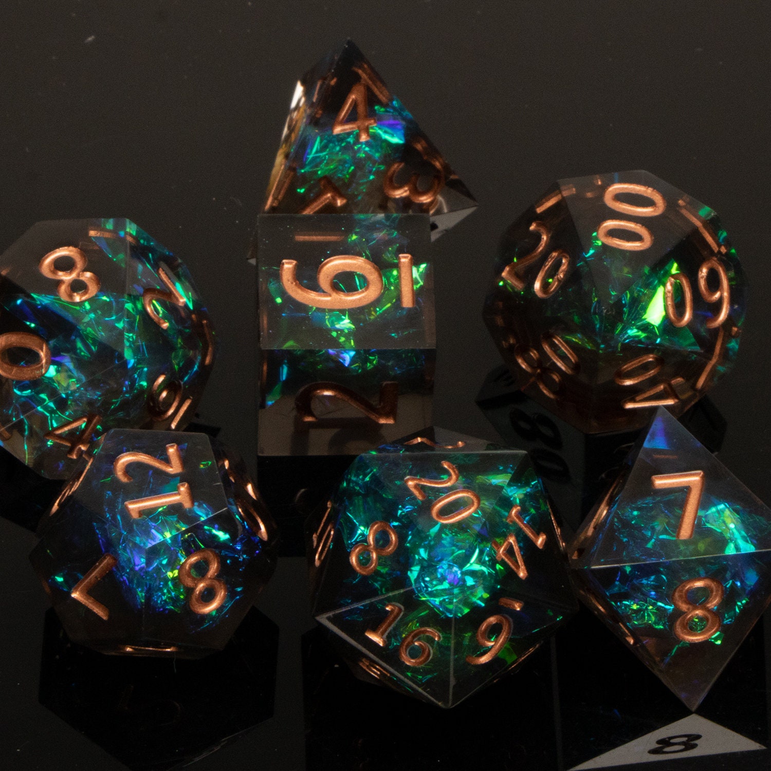 Resin dice / dnd dice set / rpg d20 / polyhedral dice set / Etsy