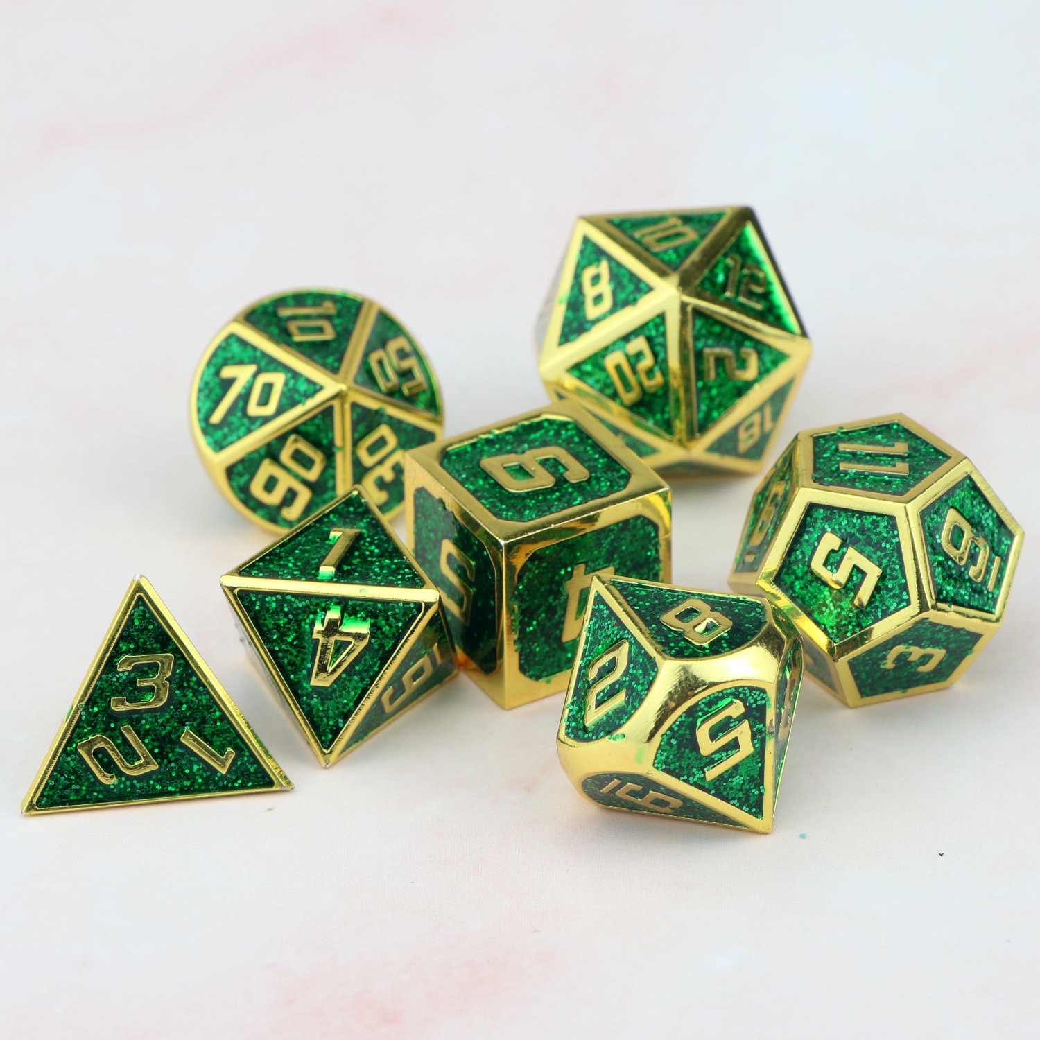 Metal dnd dice set / cool dice / polyhedral dice set / Etsy