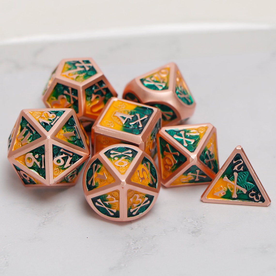 Metal dice / Skull head dnd dice set / rpg d20 / polyhedral Etsy