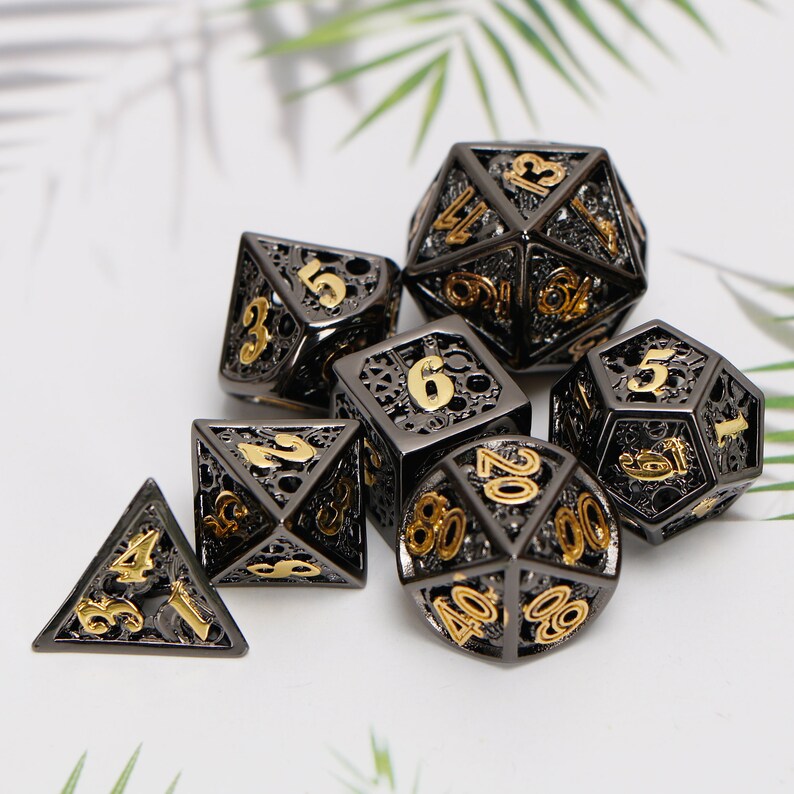 Hollow out dice / Metal dnd dice set / dnd dice / polyhedral Etsy