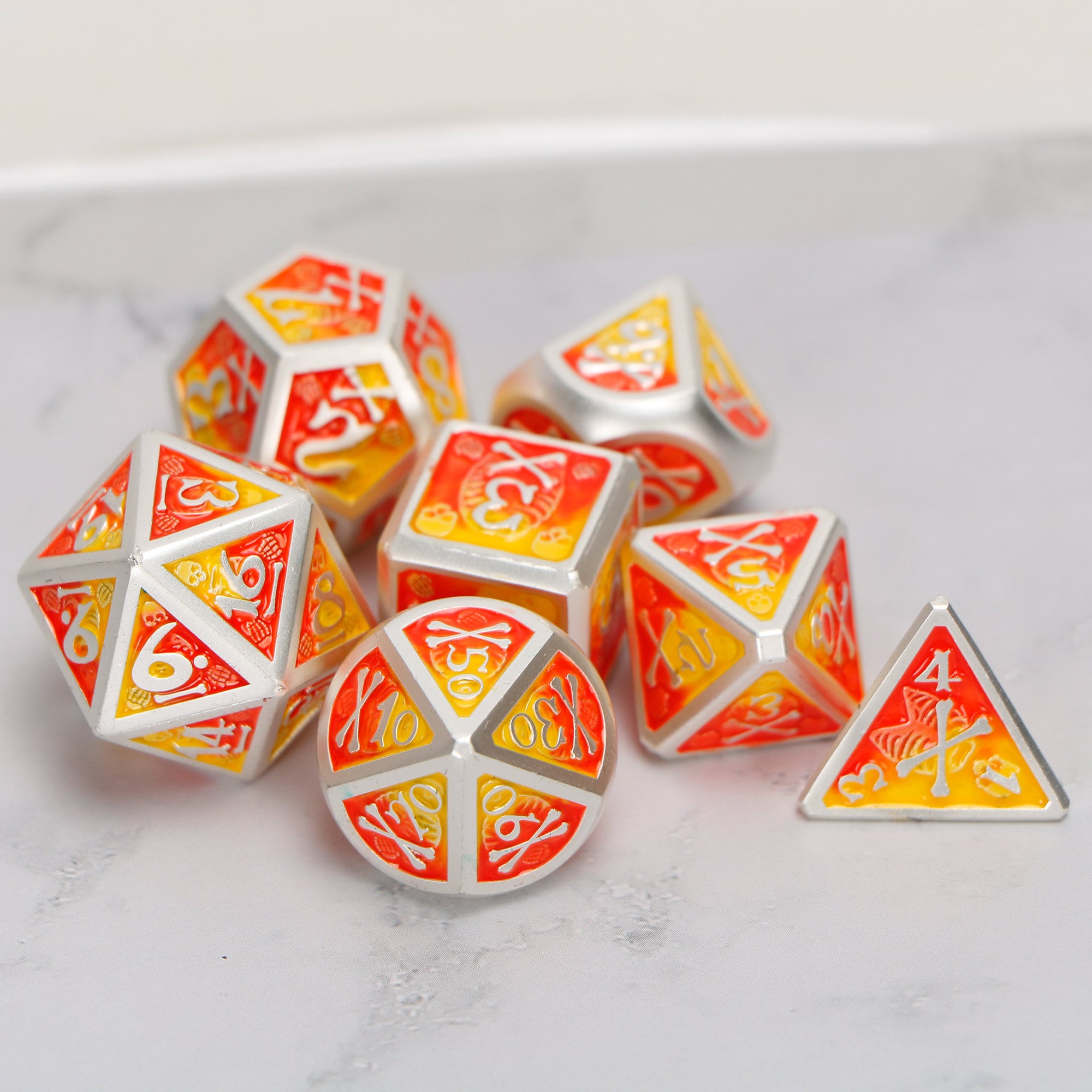 Metal dice / Skull head dnd dice set / rpg d20 / polyhedral Etsy