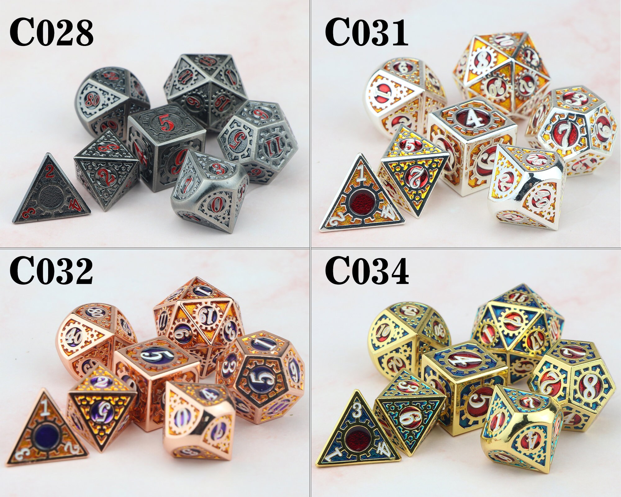 Dnd dice set / metal dices / polyhedral dice set / custom dice Etsy