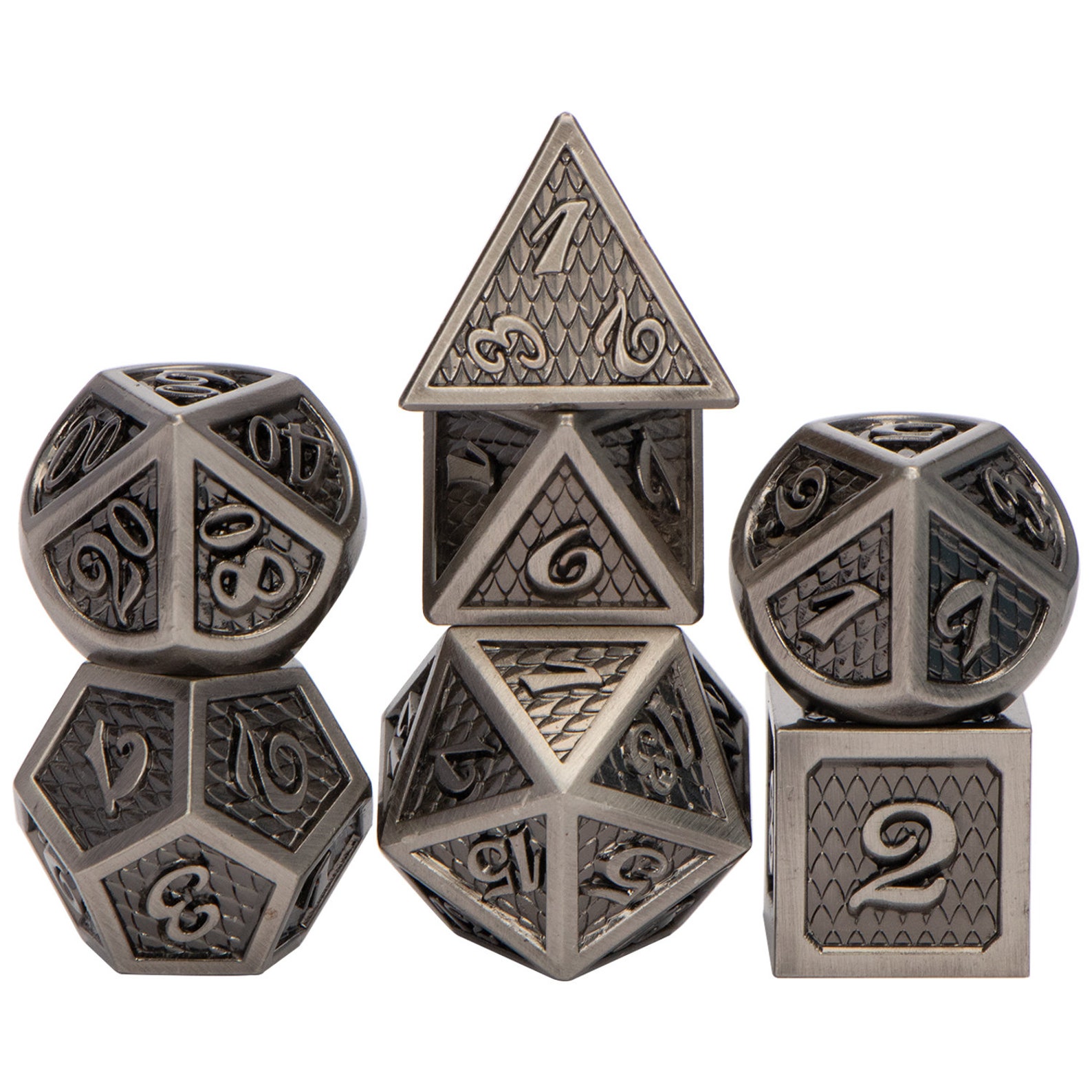 Metal Dice 7 Pieces Polyhedral DND Dice Set D&D Large 16mm Etsy