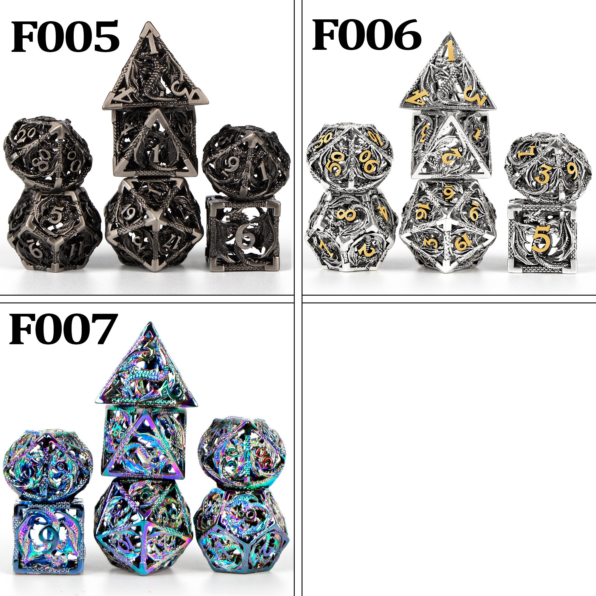 Polyedrische Würfel Set aus Metall 7 die Dungeons and Dragons | Etsy