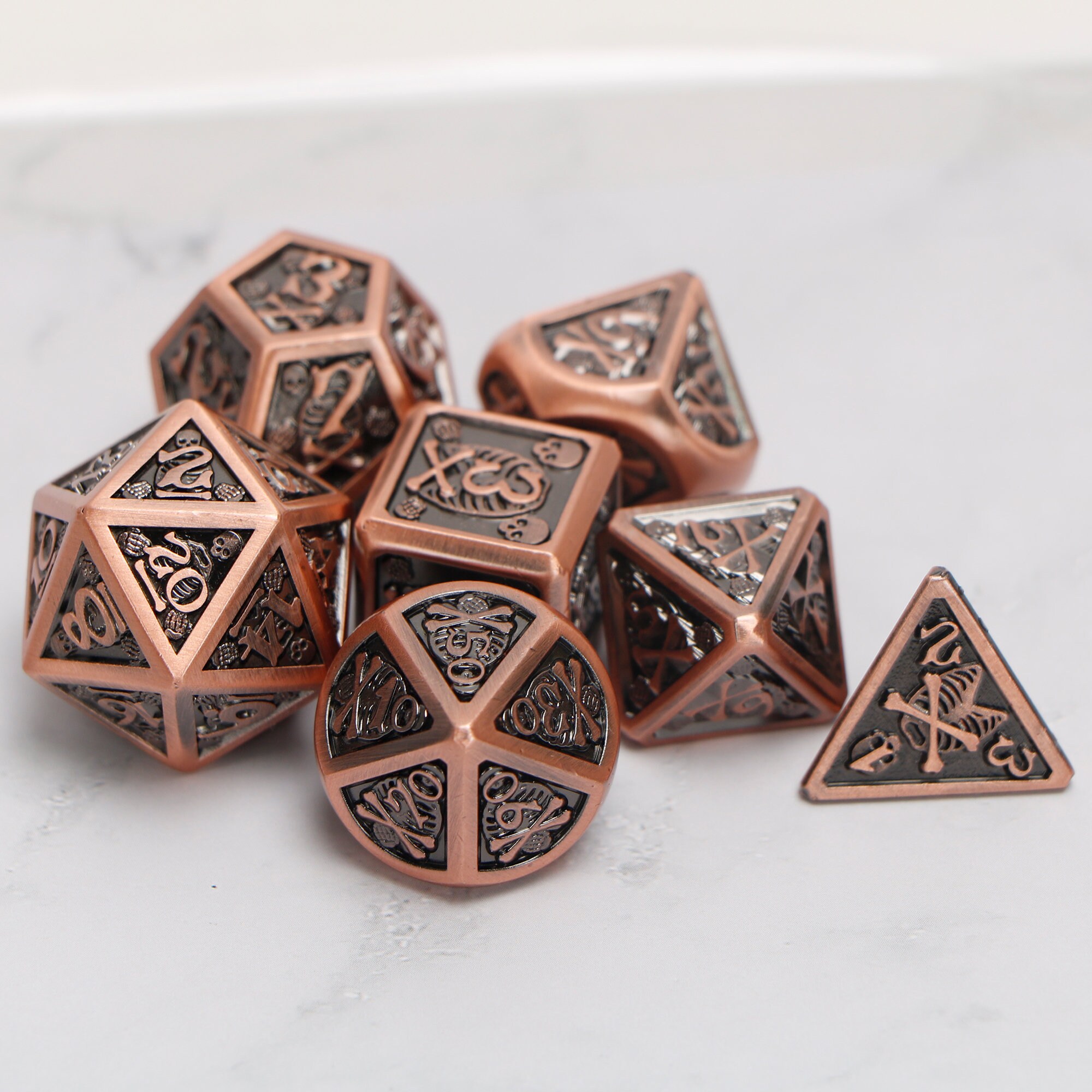 Metal dice / Skull head dnd dice set / rpg d20 / polyhedral Etsy