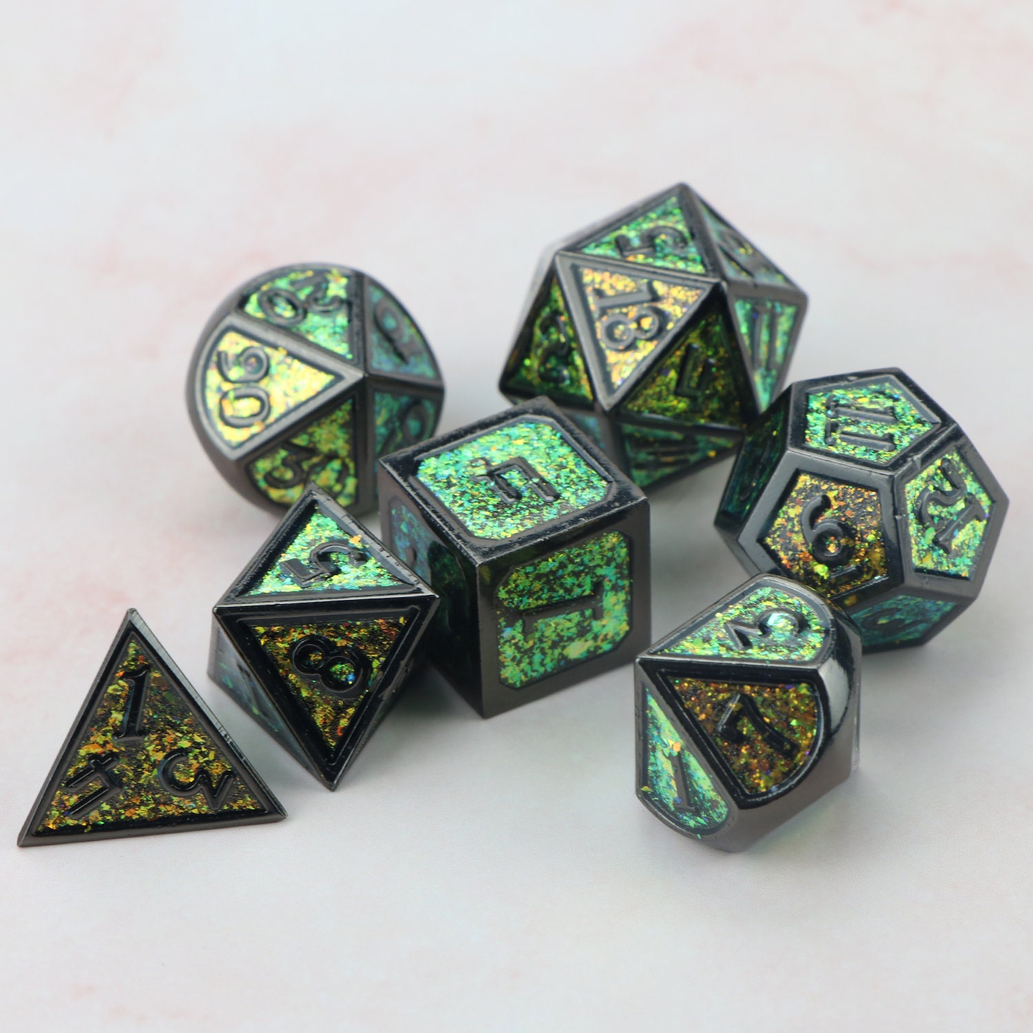 Metal dnd dice set / cool dices / polyhedral dice set / Etsy