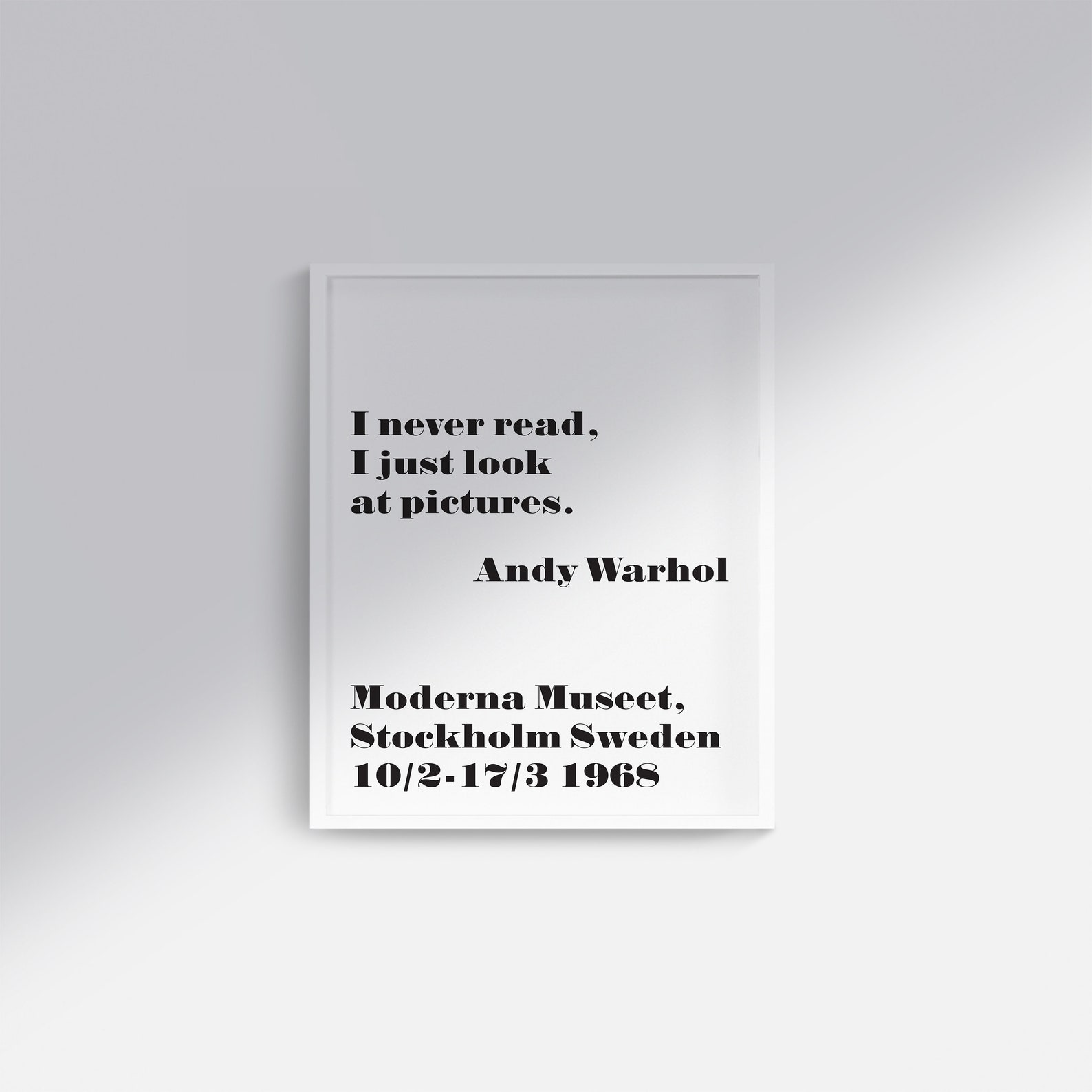 poster andy warhol i never read
