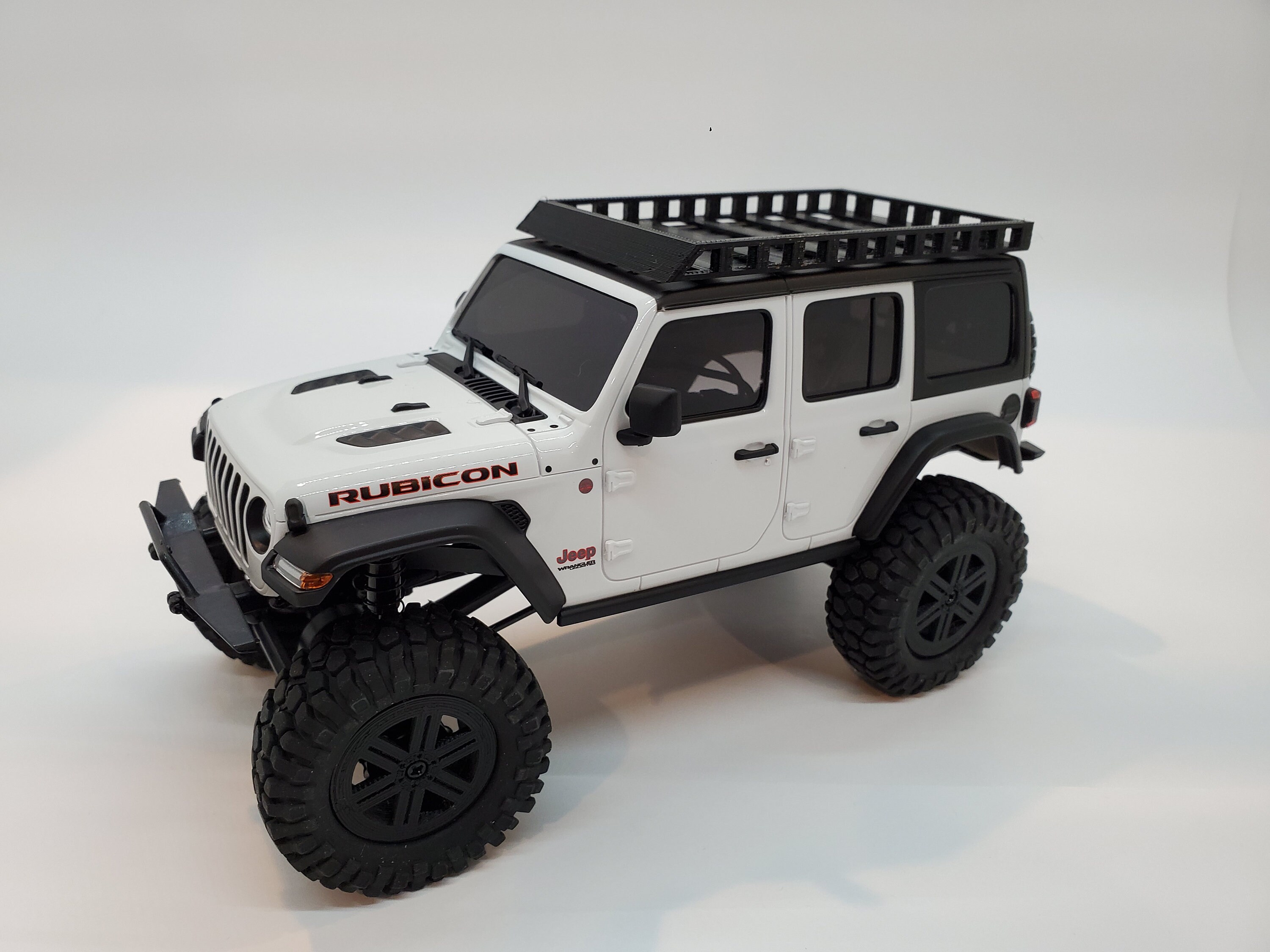 京商ミニッツ4x4ジープルビコンクローラー用ルーフラックとライトバー