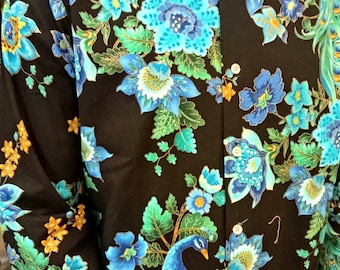 Blue/Black peacock, slim fit mens button up shirt