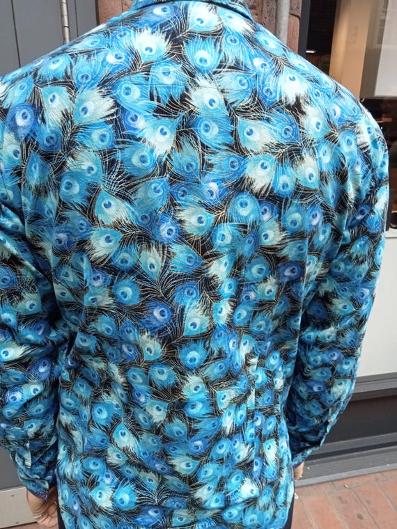 peacock blue mens dress shirt Ariat Men's L/S Peacock Blue/White Team Logo Lightweight Classic Fit Button Shirt