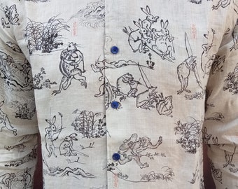 Rabbits, slim fit mens button up shirt.