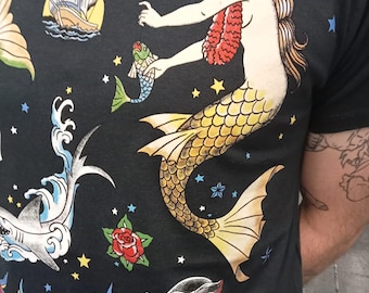 Jean Paul Gaultier Top Iconic Mesh Tattoo T-shirt Dragon Print Men