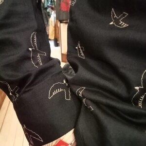 Japanese fabric Embroidered birds slim fit men shirt.