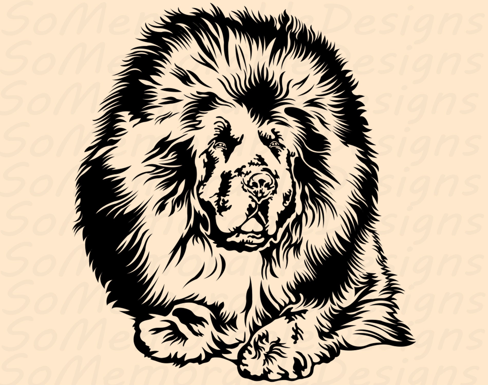Tibetan Mastiff Svg, Tibetan Mastiff Svg Design, Tibetan Mastiff Cut ...