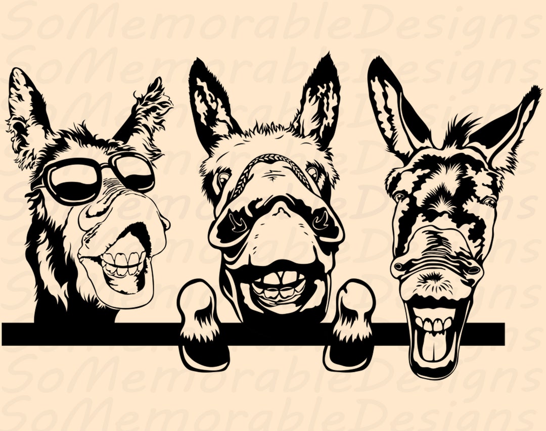 Donkeys Svg, Donkeys Svg File for Cricut, Donkeys Print Tshit Design ...
