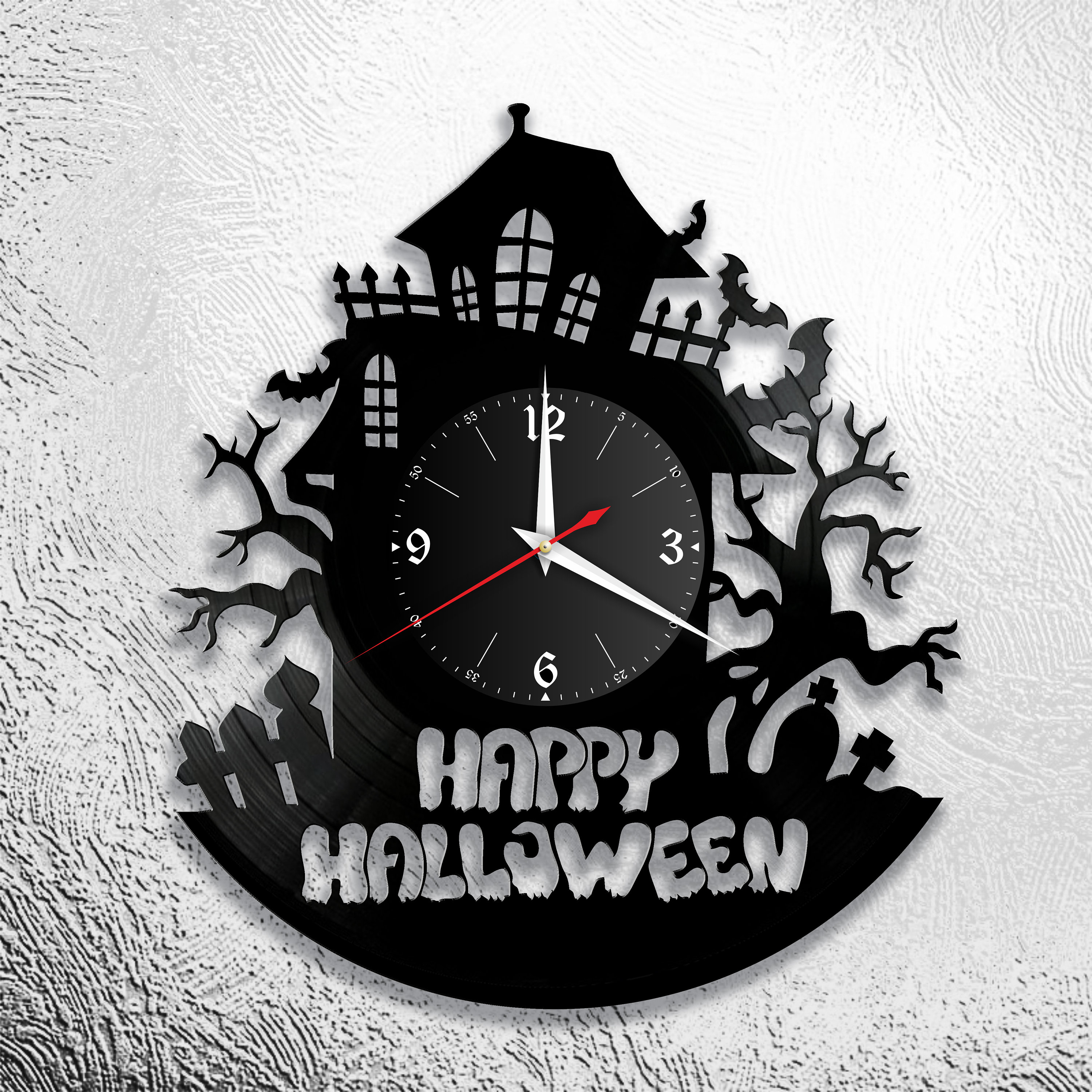 Halloween Svg Clock Vinil Records Wall Clock Template clock Etsy UK