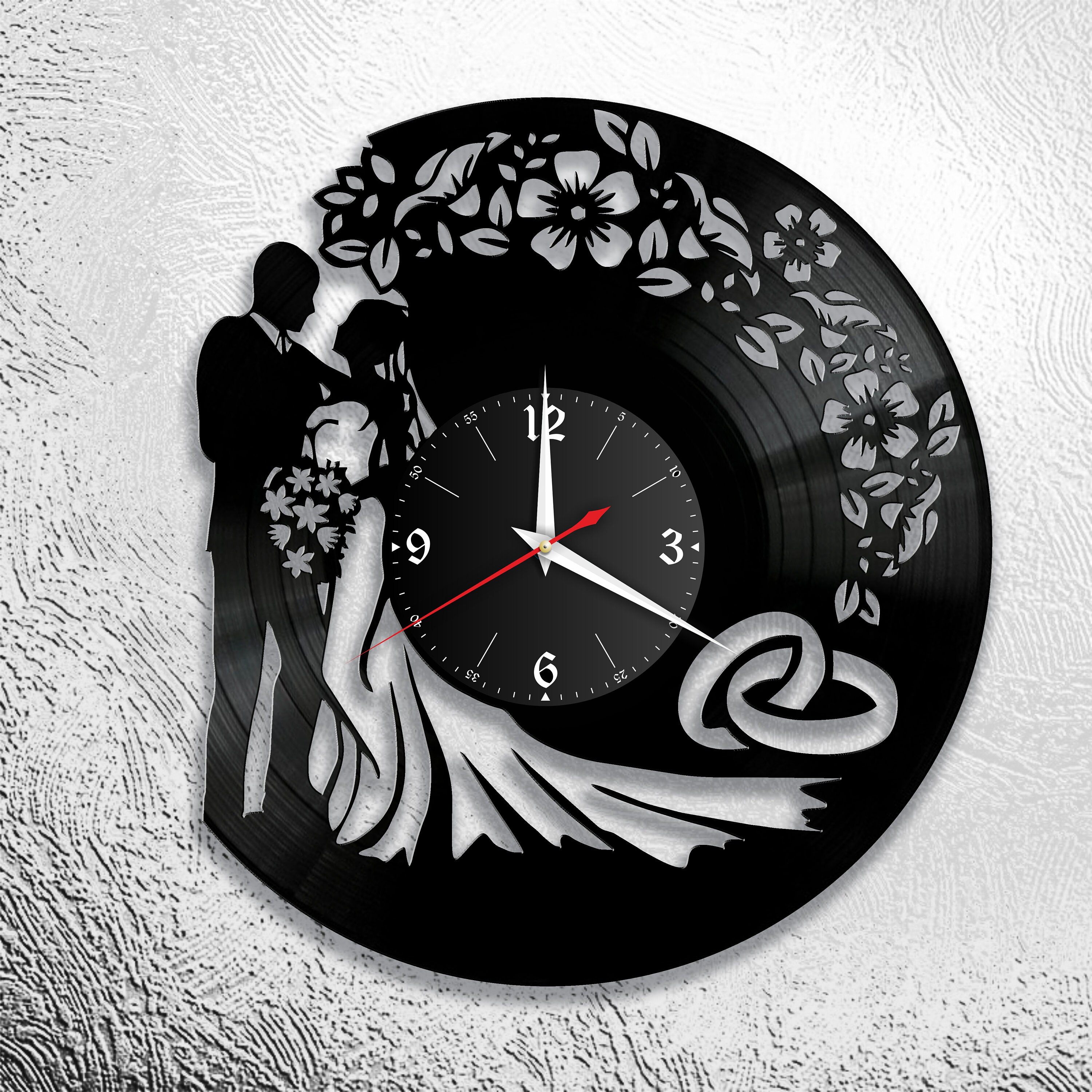Wedding Marriage Svg Clock Vinil Records Wall Clock Template Etsy UK