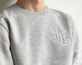 Custom Varsity Monogram Embroidered Sweatshirt | Crewneck Sweatshirt | Wedding Gift | Anniversary Gift | Bride Sweatshirt | Groom Sweatshirt