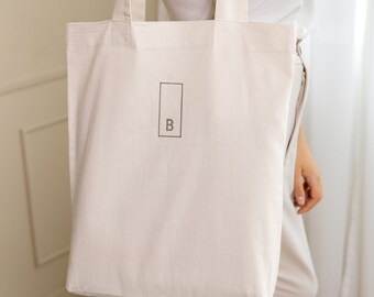 Custom Initial Embroidered Tote - gift, personalised, recycled, organic, name, letter,
