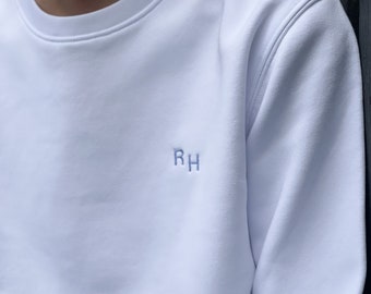 Custom Embroidered Initials Sweatshirt - Monogram Sweater, Crewneck, Personalised, Name, Unisex, Bridesmaid Gift, Christmas Jumper, Unisex