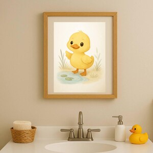 Cute Duck Nursery Wall Art Printable | Baby Animal Digital Download | Modern Minimalist Room Decor | Unisex Kids Room | Instant Print
