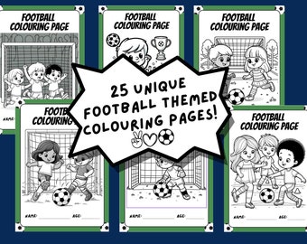 Football Coloring Pages Printable PDF | 25 Soccer Coloring Sheets for Kids | Sports Activity Book Digital Download