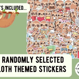 Sloth Lover Gift Set - Cute Sloth Socks, Keychain, Necklace & Stickers - Fun Animal Letterbox Gift for Her - Sloth Jewellery image 7