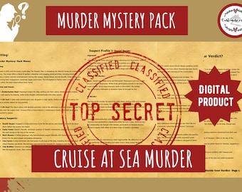 Murder Mystery Game -  Murder Mystery Digital Download - Interactive Detective Party, Printable Mystery Night, Cruise Ship Murder Mystery