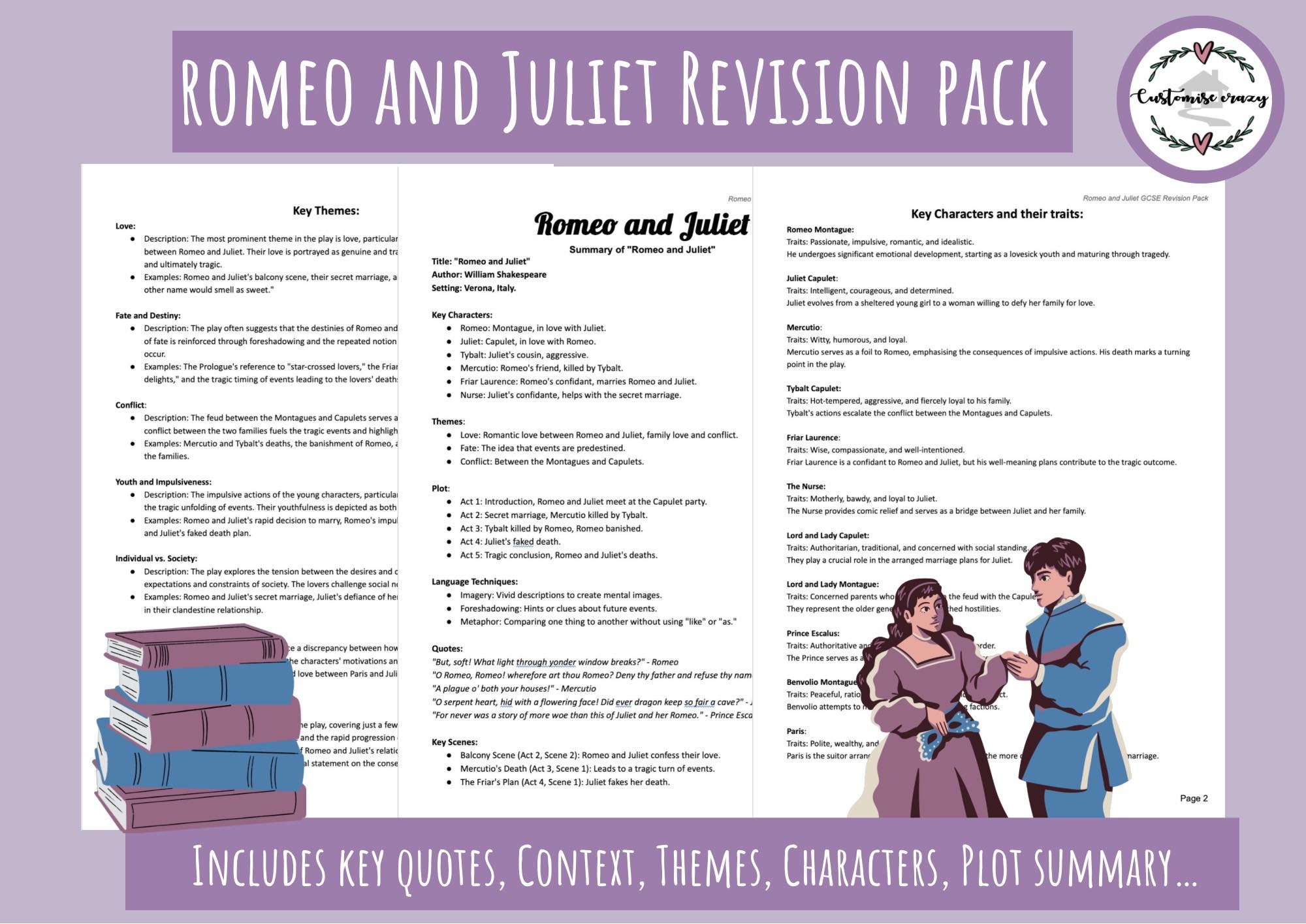 Romeo And Juliet Revision Guide English Literature GCSE Revision Romeo And Juliet Revision Guide English Literature GCSE Revision