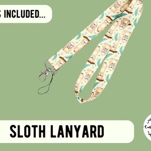 Sloth Lover Gift Set - Cute Sloth Socks, Keychain, Necklace & Stickers - Fun Animal Letterbox Gift for Her - Sloth Jewellery image 4