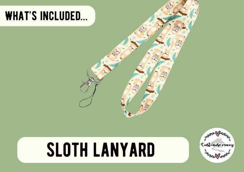 Sloth Lover Gift Set - Cute Sloth Socks, Keychain, Necklace & Stickers - Fun Animal Letterbox Gift for Her - Sloth Jewellery image 4