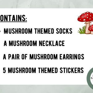 Mushroom Lover's Gift Set - Fungi Gift Accessories - Get Well Soon Gift - Unique Bohemian Gift for Her - Mushroom Necklace afbeelding 7