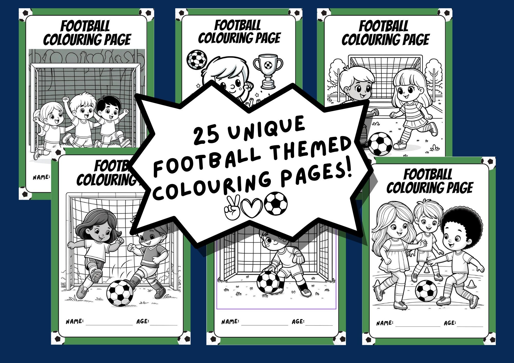 25 Printable Football Colouring Pages, Football Coloring PDF, Printable