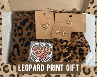 Leopard Lover Letterbox Gift Box Set – Cheetah Print Pamper Kit for Her | Birthday Gift, Self-Care Hamper, Animal Print Accessories