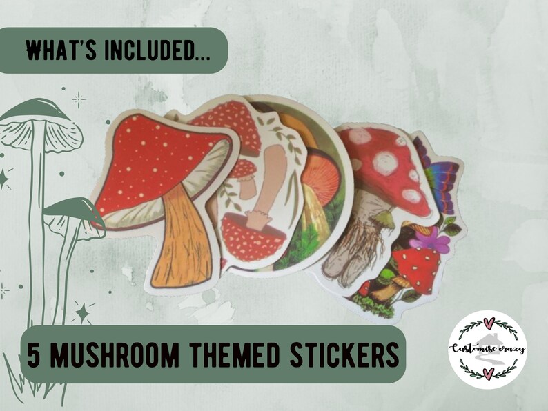 Mushroom Lover's Gift Set - Fungi Gift Accessories - Get Well Soon Gift - Unique Bohemian Gift for Her - Mushroom Necklace afbeelding 6