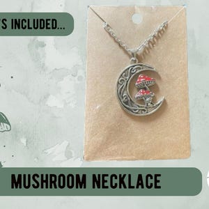 Mushroom Lover Gift For Him - Fungi Gift Ideas - Crew Socks, Charm Bracelet, Mushroom Necklace - Boyfriend Letterbox Gift Set image 4