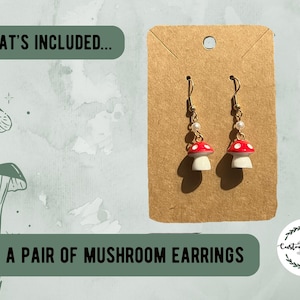 Mushroom Lover's Gift Set - Fungi Gift Accessories - Get Well Soon Gift - Unique Bohemian Gift for Her - Mushroom Necklace afbeelding 5