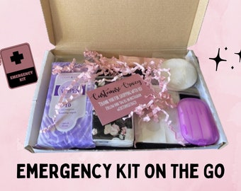 Emergency Kit On The Go - Convenient Bag with Personal Care & First Aid Travel Kit Essentials - Emergency Handbag Kit - Travel Wash Kit