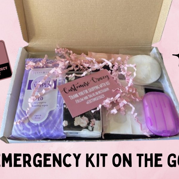 Emergency Kit On The Go - Convenient Bag with Personal Care & First Aid Travel Kit Essentials - Emergency Handbag Kit - Travel Wash Kit