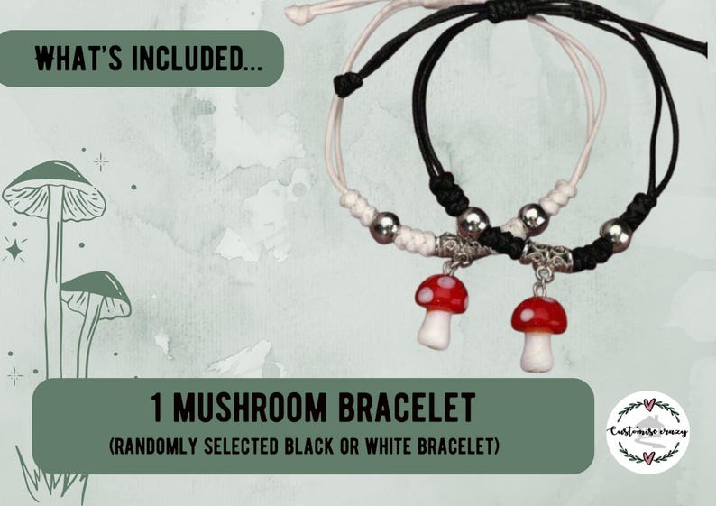 Mushroom Lover Gift For Him - Fungi Gift Ideas - Crew Socks, Charm Bracelet, Mushroom Necklace - Boyfriend Letterbox Gift Set image 5