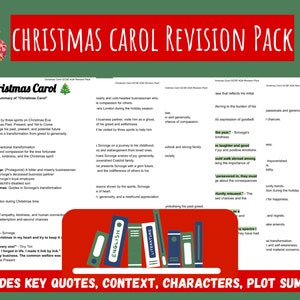 A Christmas Carol Letteratura inglese Personaggi GCSE, temi e guida alla revisione del contesto, semplici note di studio, citazioni + brevi note di revisione