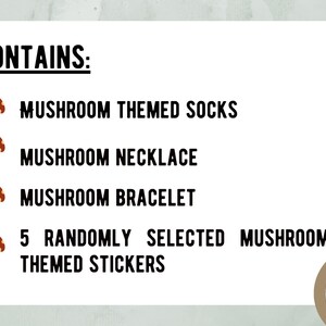 Mushroom Lover Gift For Him - Fungi Gift Ideas - Crew Socks, Charm Bracelet, Mushroom Necklace - Boyfriend Letterbox Gift Set image 7