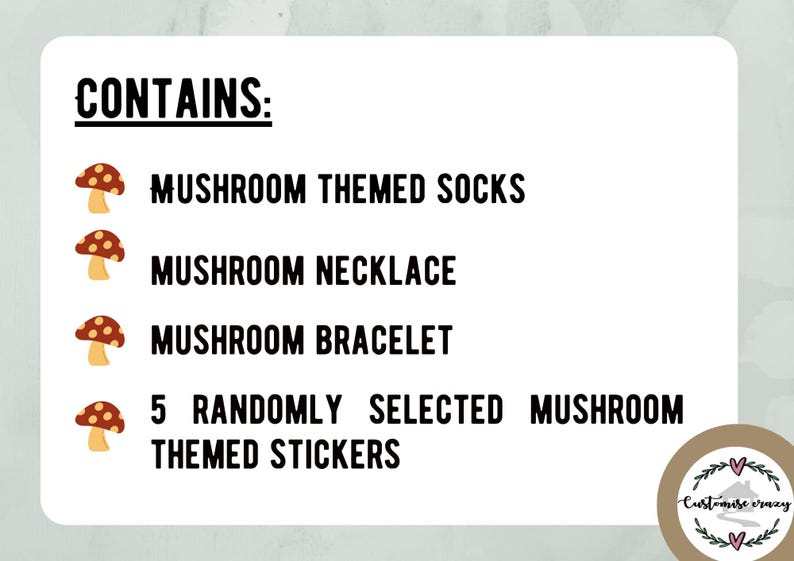 Mushroom Lover Gift For Him - Fungi Gift Ideas - Crew Socks, Charm Bracelet, Mushroom Necklace - Boyfriend Letterbox Gift Set image 7